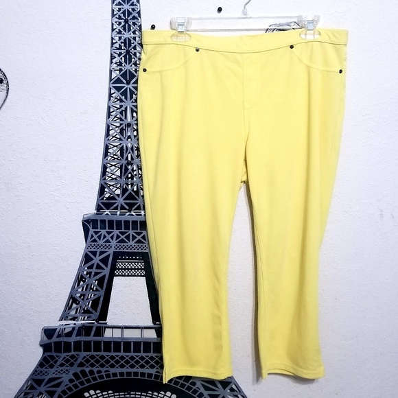 Vera Wang bright yellow large leggings - Picture 2 of 8